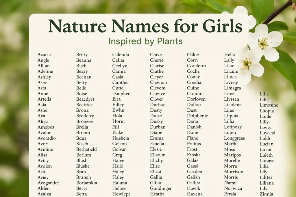 500+ Nature Names for Girls Inspired by Plants